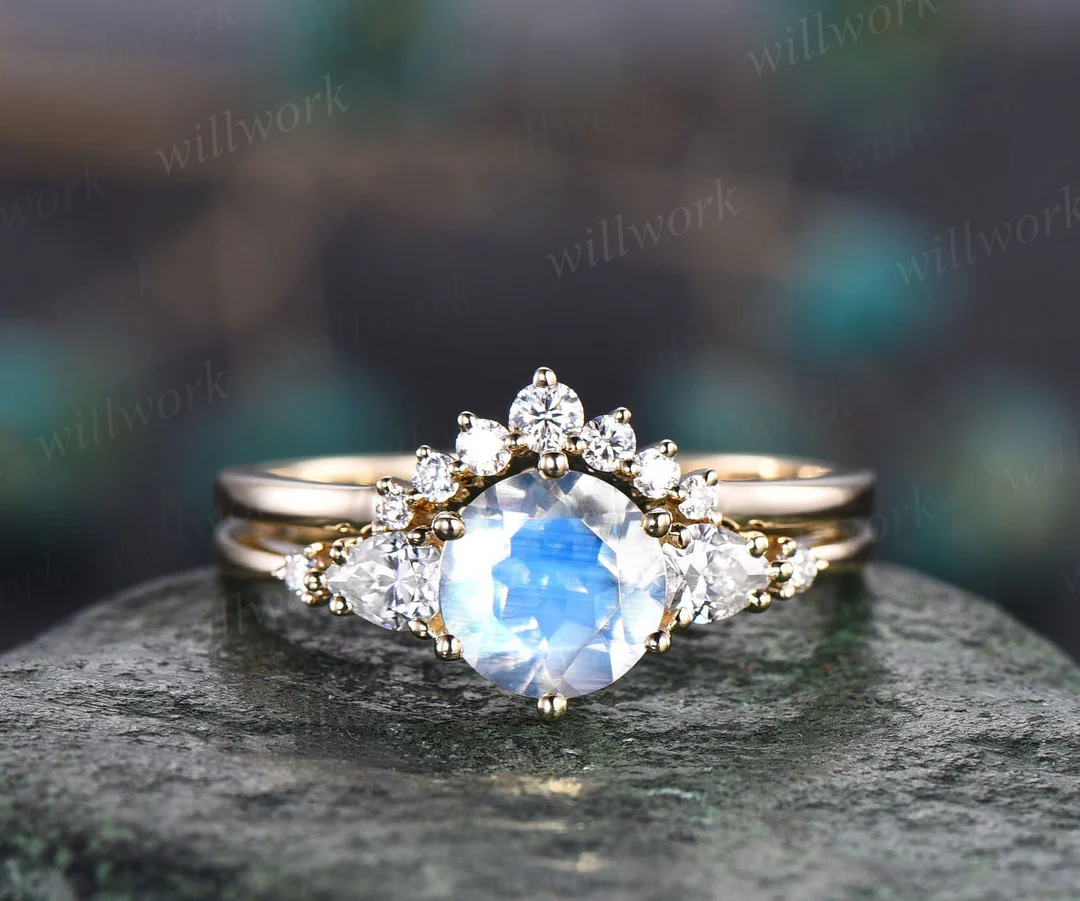 Rainbow Moonstone Ring